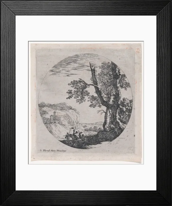 Framed Print : Landscape with the Flight into Egypt, 17th century. 17th century. Creator: Anon Framed Print : Landscape with the Flight into Egypt, 17th century. 17th century. Creator: Anon