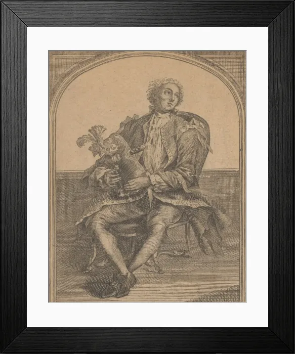 Framed Print : Musette Player (Le Joueur de Musette), 18th century. 18th century. Creator: Anon Framed Print : Musette Player (Le Joueur de Musette), 18th century. 18th century. Creator: Anon