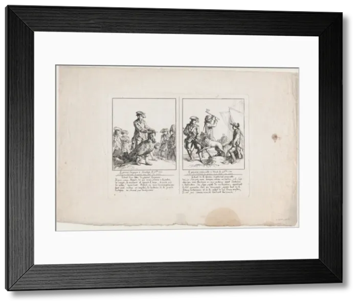 Framed Print : Le General Burgoyne aSaratoga, le 17 Octobre, 1777;and Le G... [original 1781] later reprint (?). Creator: Anon