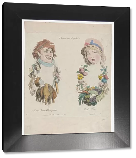 Caricatures Anglaises: Monsieur Craque Perruquier et Mademoiselle Flore, afte... after August 1800. Creator: Anon
