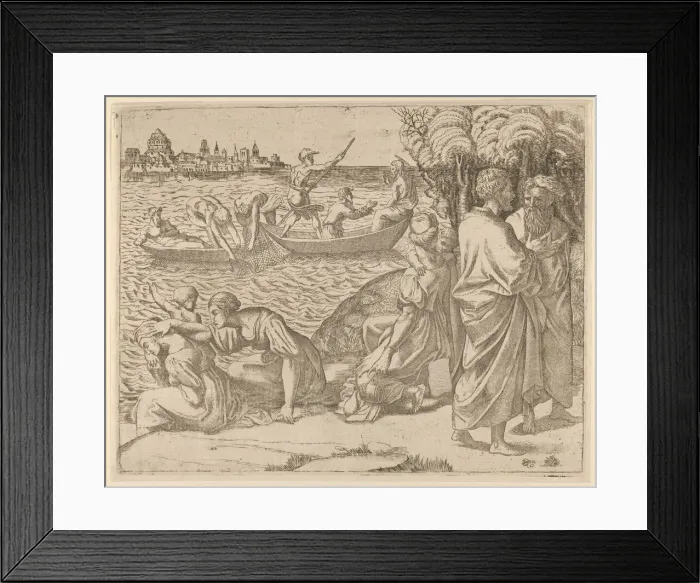 Framed Print : The Miraculous Draught of Fishes, 1540-50. 1540-50. Creator: Anon Framed Print : The Miraculous Draught of Fishes, 1540-50. 1540-50. Creator: Anon