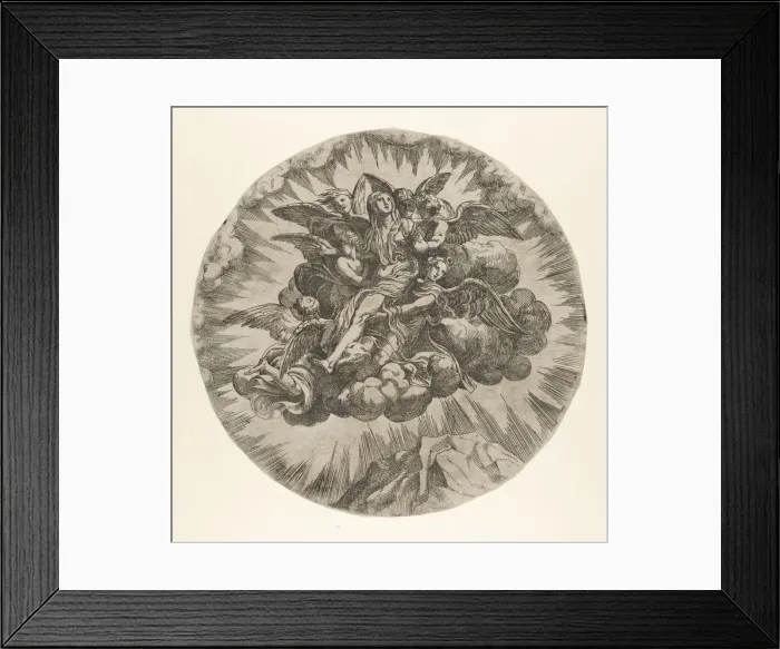 Framed Print : Mary Magdalene carried to Heaven, ca. 1544. ca. 1544. Creator: Anon Framed Print : Mary Magdalene carried to Heaven, ca. 1544. ca. 1544. Creator: Anon
