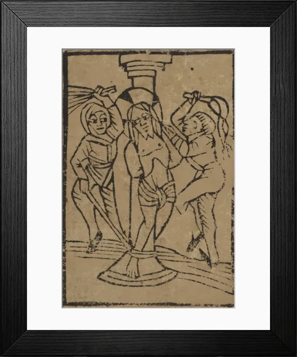 Framed Print : The Flagellation (Schr. 308c), 15th century. 15th century. Creator: Anon Framed Print : The Flagellation (Schr. 308c), 15th century. 15th century. Creator: Anon