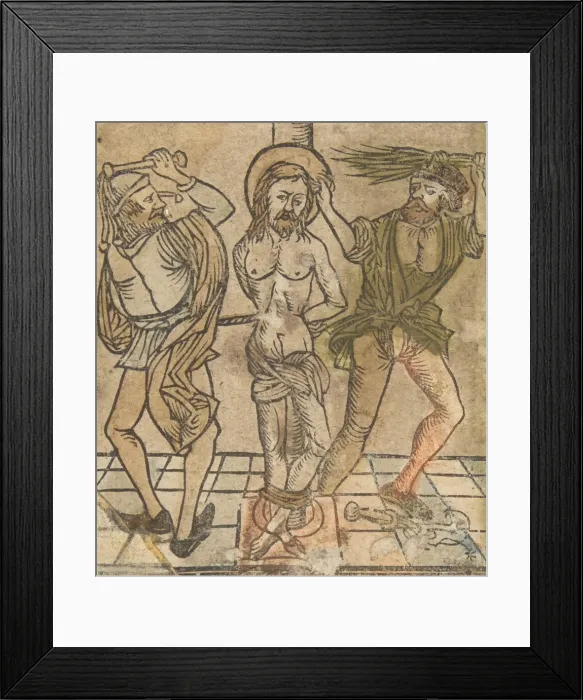 Framed Print : The Flagellation, 15th century. 15th century. Creator: Anon Framed Print : The Flagellation, 15th century. 15th century. Creator: Anon