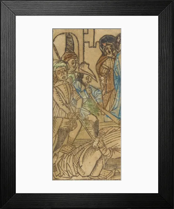 Framed Print : One of the Seven Falls of Christ (Schr. 645), 15th century. 15th century. Creator: Anon Framed Print : One of the Seven Falls of Christ (Schr. 645), 15th century. 15th century. Creator: Anon