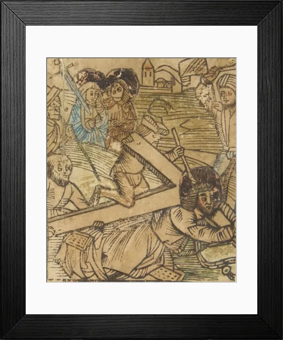 Framed Print : One of the Seven Falls of Christ (Schr. 655), 15th century. 15th century. Creator: Anon Framed Print : One of the Seven Falls of Christ (Schr. 655), 15th century. 15th century. Creator: Anon