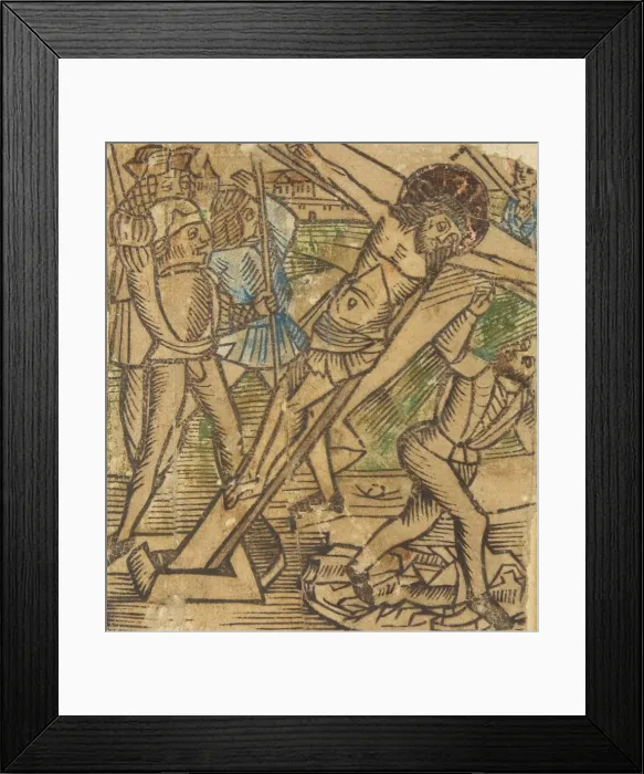 Framed Print : One of the Seven Falls of Christ (Schr. 683), 15th century. 15th century. Creator: Anon Framed Print : One of the Seven Falls of Christ (Schr. 683), 15th century. 15th century. Creator: Anon