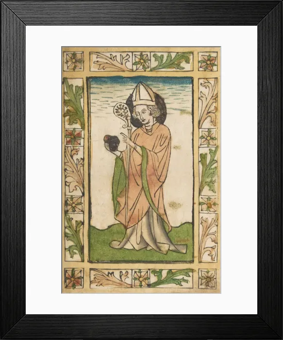 Framed Print : St. Nicholas of Myra (Schr. 1633c), 15th century. 15th century. Creator: Anon Framed Print : St. Nicholas of Myra (Schr. 1633c), 15th century. 15th century. Creator: Anon
