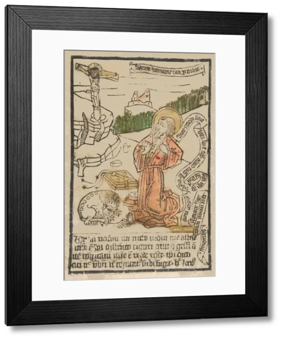 Framed Print : St. Jerome (Schr. 1551m), 15th century. 15th century. Creator: Anon Framed Print : St. Jerome (Schr. 1551m), 15th century. 15th century. Creator: Anon