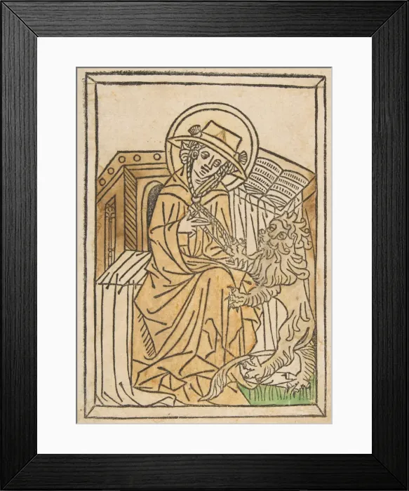 Framed Print : St. Jerome (Schr. 1554a), 15th century. 15th century. Creator: Anon Framed Print : St. Jerome (Schr. 1554a), 15th century. 15th century. Creator: Anon