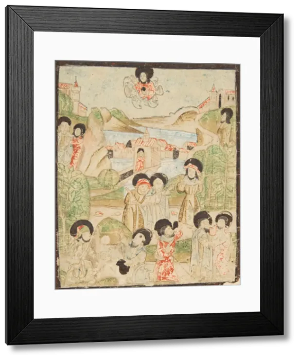 Framed Print : Hermit Saints (Schr. 1773b), 15th century. 15th century. Creator: Anon Framed Print : Hermit Saints (Schr. 1773b), 15th century. 15th century. Creator: Anon