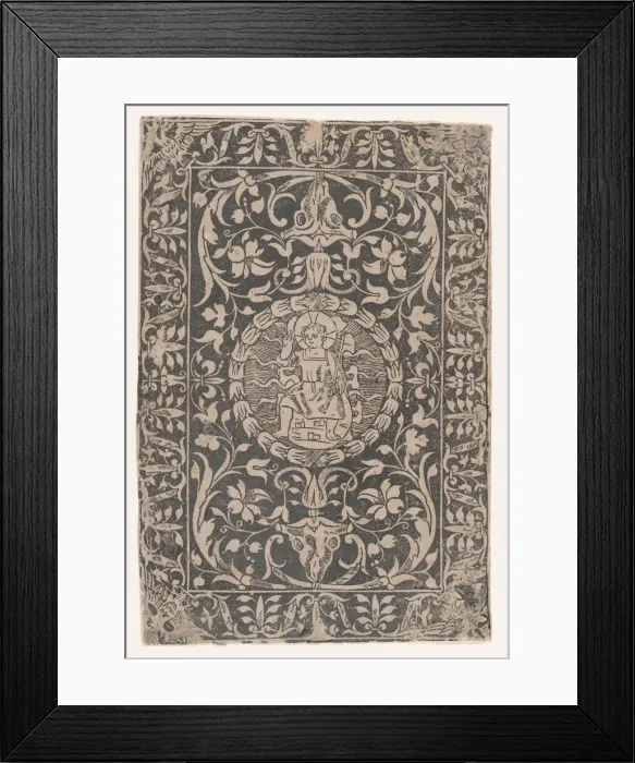 Framed Print : Christ as a child, seated, right hand raised in gesture of blessing, surrounded b... ca. 1480-1520. Creator: Anon Framed Print : Christ as a child, seated, right hand raised in gesture of blessing, surrounded b... ca. 1480-1520. Creator: Anon