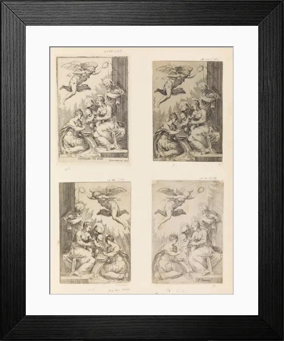 Framed Print : Mystic Marriage of St. Catherine (reverse copy). Creators: Anon, Giulio Bonasone Framed Print : Mystic Marriage of St. Catherine (reverse copy). Creators: Anon, Giulio Bonasone