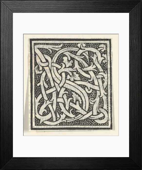 Framed Print : Initial letters on patterned background, 1520. 1520. Creator: Anon Framed Print : Initial letters on patterned background, 1520. 1520. Creator: Anon