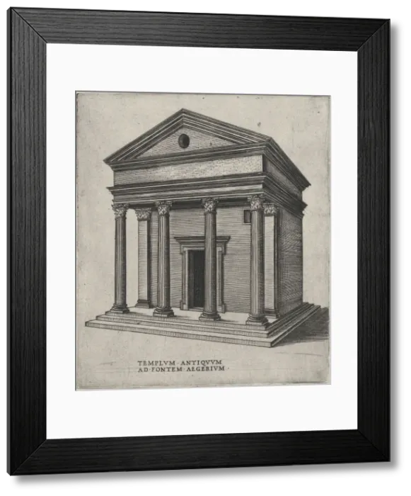 Framed Print : Templum Antiquum Ad Fontem Aegerium (Sant Urbano alla Caffarella, Rome), ca. 1550-60. ca. 1550-60. Creator: Anon Framed Print : Templum Antiquum Ad Fontem Aegerium (Sant Urbano alla Caffarella, Rome), ca. 1550-60. ca. 1550-60. Creator: Anon