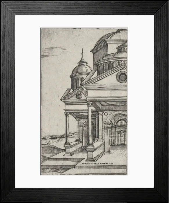 Framed Print : Tenplum Isaiae Prophetae, from a Series of 24 Depicting (Reconstructed) Build... Plate ca. 1530-50. Creator: Anon Framed Print : Tenplum Isaiae Prophetae, from a Series of 24 Depicting (Reconstructed) Build... Plate ca. 1530-50. Creator: Anon