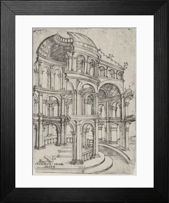 Framed Print : Templum Idor Egito, from a Series of 24 Depicting (Reconstructed) Buildings f... Plate ca. 1530-50. Creator: Anon Framed Print : Templum Idor Egito, from a Series of 24 Depicting (Reconstructed) Buildings f... Plate ca. 1530-50. Creator: Anon