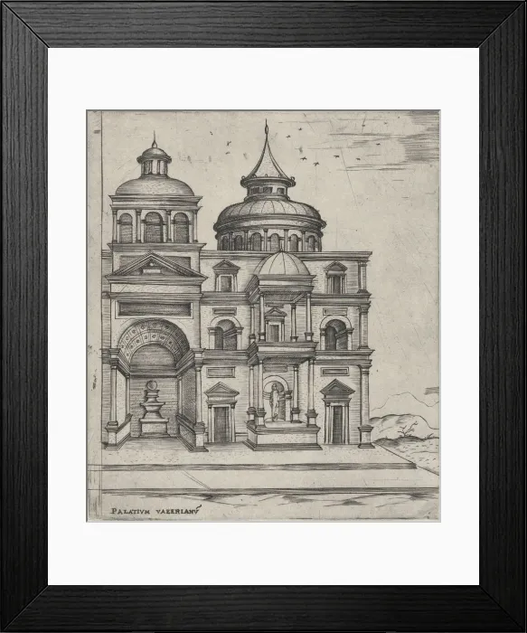 Framed Print : Palatium Valerianu[m], from a Series of 24 Depicting (Reconstructed) Building... Plate ca. 1530-50. Creator: Anon
