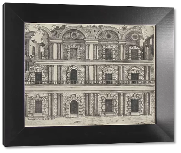 Palatium M. Agrippa, from a Series of 24 Depicting (Reconstructed) Buildings... Plate ca. 1530-50. Creator: Anon