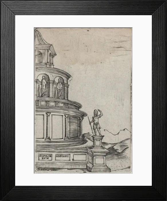 Framed Print : Sepulchrum (sic) Adriani, from a Series of 24 Depicting (Reconstructed) Build... Plate ca. 1530-50. Creator: Anon