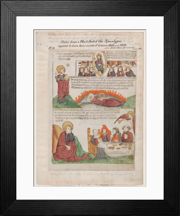 Framed Print : Song of Praise in Heaven over the Fall of the Whore of Babylon; The Wedding of the La... 1440-1450. Creator: Anon Framed Print : Song of Praise in Heaven over the Fall of the Whore of Babylon; The Wedding of the La... 1440-1450. Creator: Anon