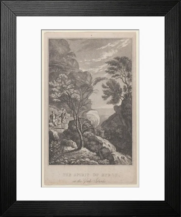 Framed Print : Hidden silhouette: the spirit of Byron in the Greek Isles, ca. 1825. Creator: Henry Burn Framed Print : Hidden silhouette: the spirit of Byron in the Greek Isles, ca. 1825. Creator: Henry Burn