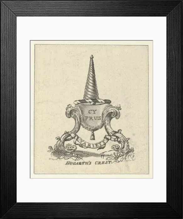Framed Print : Hogarths Crest, ca. 1790. Creator: John Barlow Framed Print : Hogarths Crest, ca. 1790. Creator: John Barlow