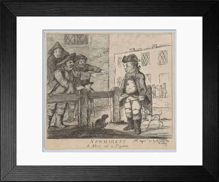 Framed Print : Newmarket: A Shot at a Pigeon, August 1, 1801. Creator: James Bretherton