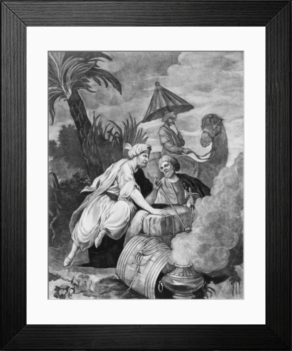 Framed Print : Asia! Thy trade, thy silks and spicy stores, But ill compensate for a Land of Slaves... ca. 1760. Creator: James Moore Framed Print : Asia! Thy trade, thy silks and spicy stores, But ill compensate for a Land of Slaves... ca. 1760. Creator: James Moore
