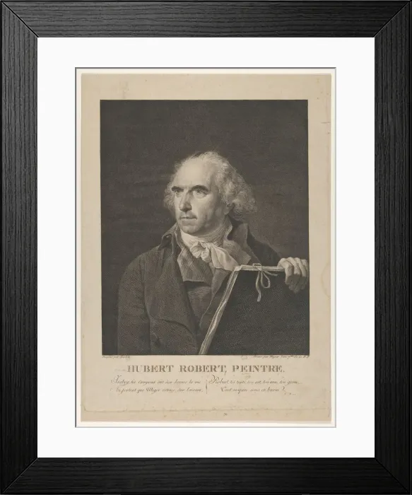 Framed Print : Portrait of French Painter Hubert Robert, 1798-99. Creator: Jean-Baptiste Isabey Framed Print : Portrait of French Painter Hubert Robert, 1798-99. Creator: Jean-Baptiste Isabey