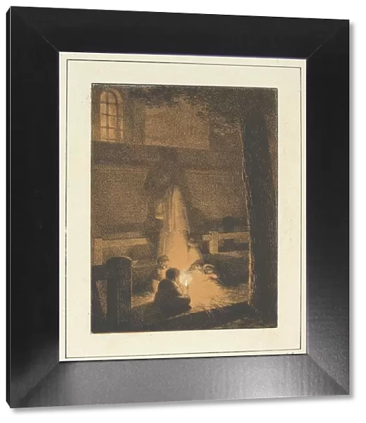 Children Holding a Candle in a Church, 1818. Creator: Jean-Baptiste Isabey