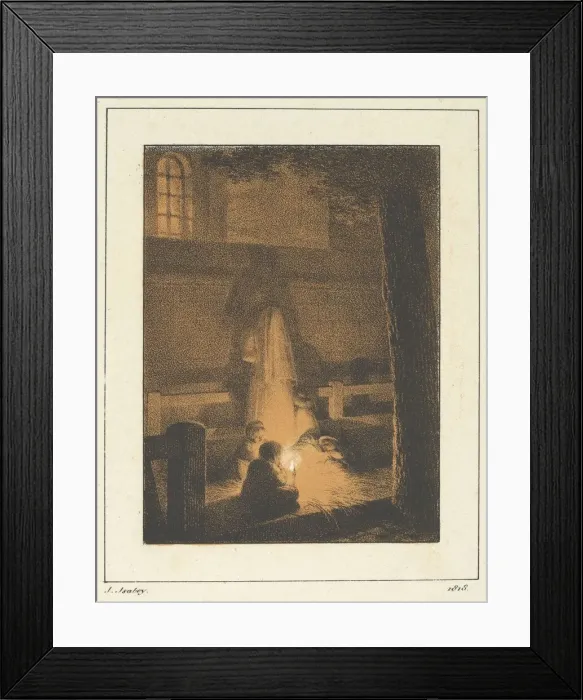 Framed Print : Children Holding a Candle in a Church, 1818. Creator: Jean-Baptiste Isabey Framed Print : Children Holding a Candle in a Church, 1818. Creator: Jean-Baptiste Isabey