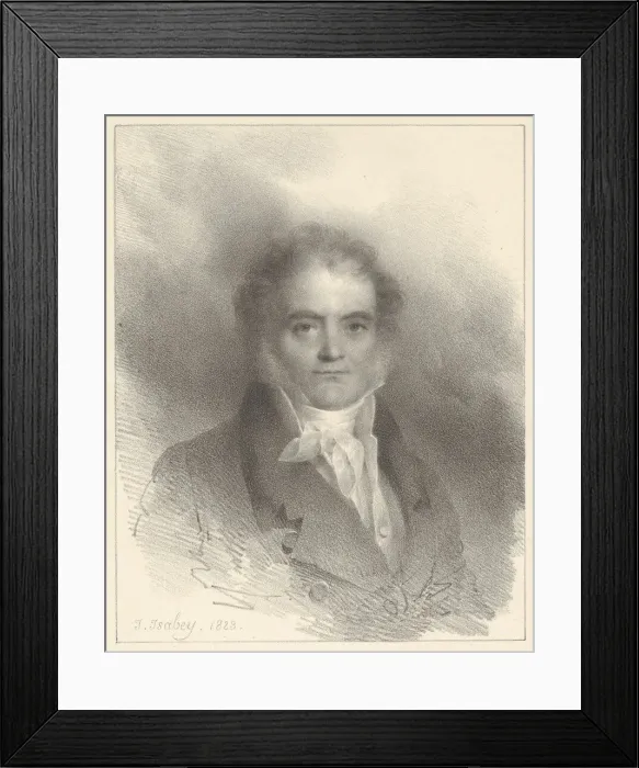 Framed Print : Portrait of Villeau, 1818. Creator: Jean-Baptiste Isabey Framed Print : Portrait of Villeau, 1818. Creator: Jean-Baptiste Isabey