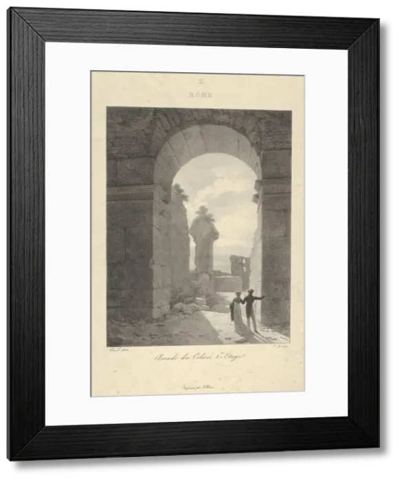 Framed Print : Archway of The Colosseum, First Level, 1822. Creator: Jean-Baptiste Isabey Framed Print : Archway of The Colosseum, First Level, 1822. Creator: Jean-Baptiste Isabey