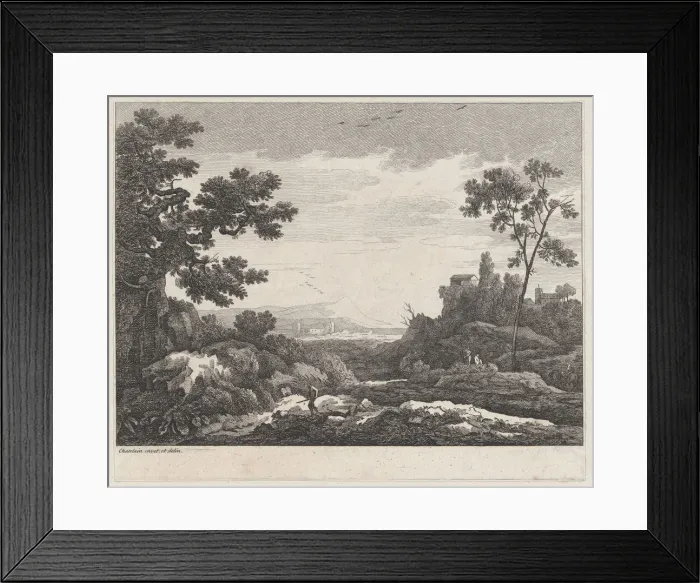 Framed Print : Landscape, ca. 1730-1758. Creator: Jean Baptiste Claude Chatelain