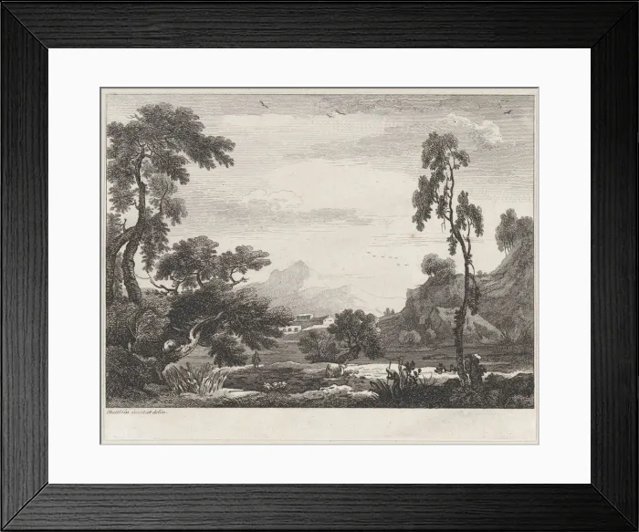 Framed Print : Landscape, ca. 1730-1758. Creator: Jean Baptiste Claude Chatelain Framed Print : Landscape, ca. 1730-1758. Creator: Jean Baptiste Claude Chatelain