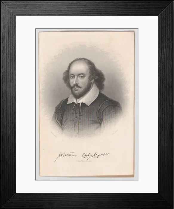 Framed Print : William Shakespeare, 1856. Creator: John Chester Buttre Framed Print : William Shakespeare, 1856. Creator: John Chester Buttre