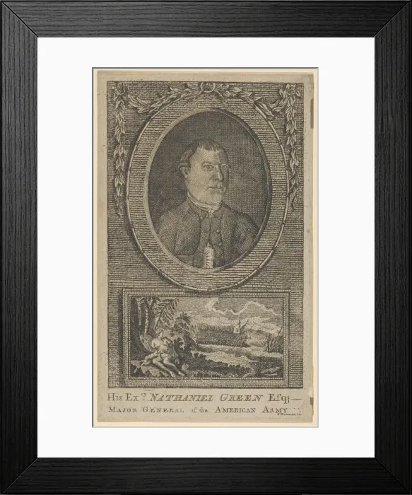 Framed Print : His Excellency Nathaniel Green, Esq. Major General of the American Army, 1781. Creator: John Norman Framed Print : His Excellency Nathaniel Green, Esq. Major General of the American Army, 1781. Creator: John Norman