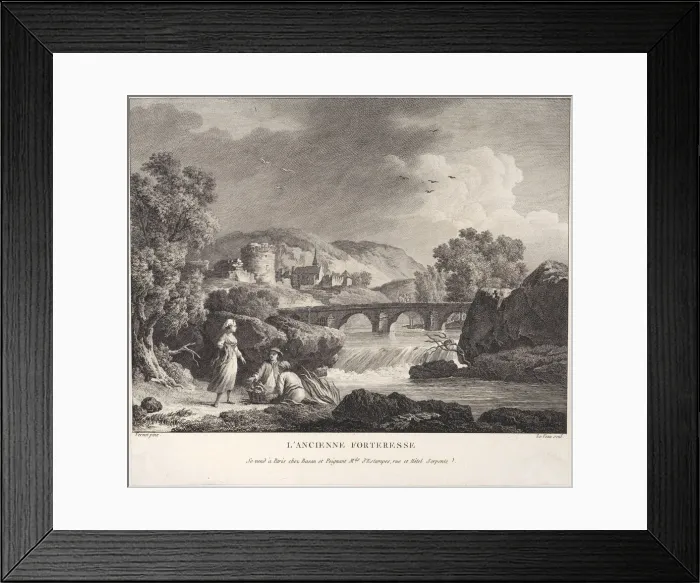 Framed Print : The Old Fortress, ca. 1770. Creator: Jean Jacques Le Veau Framed Print : The Old Fortress, ca. 1770. Creator: Jean Jacques Le Veau