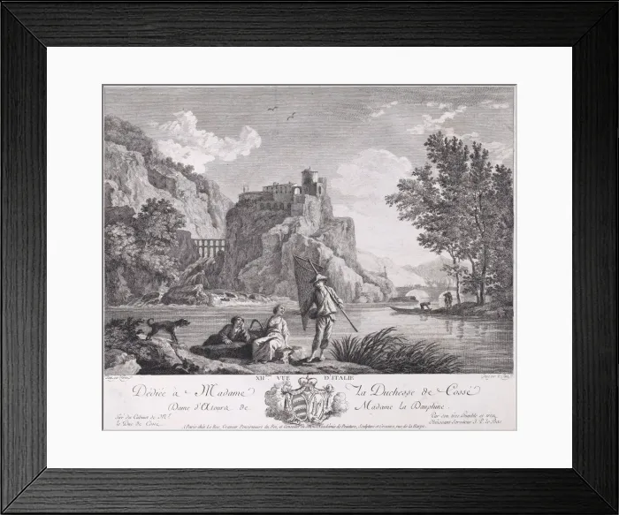 Framed Print : XIIeme Vue d Italie. Le Bas, 18th century. Creator: Unknown Framed Print : XIIeme Vue d Italie. Le Bas, 18th century. Creator: Unknown