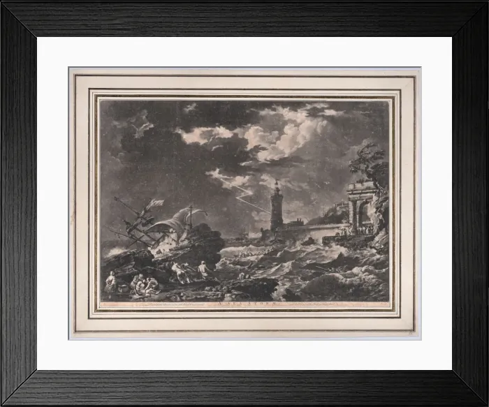 Framed Print : A Sea Storm, ca. 1750. Creator: Unknown Framed Print : A Sea Storm, ca. 1750. Creator: Unknown