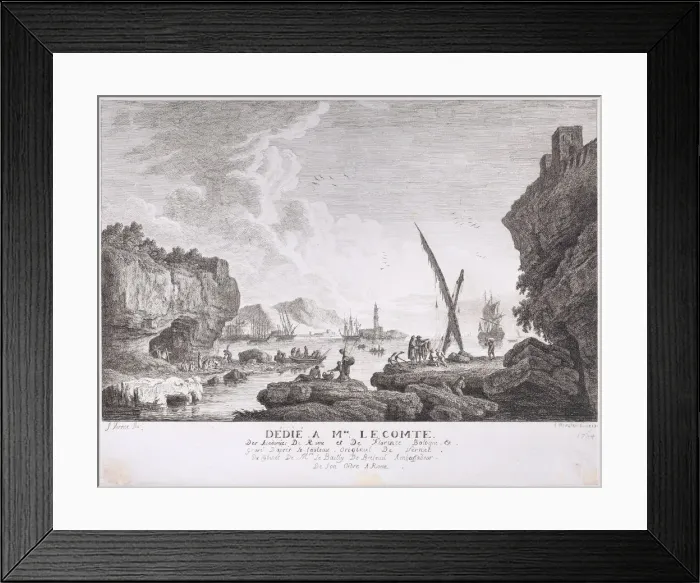 Framed Print : Harbor Scene, ca. 1764. Creator: Franz Edmund Weirotter Framed Print : Harbor Scene, ca. 1764. Creator: Franz Edmund Weirotter
