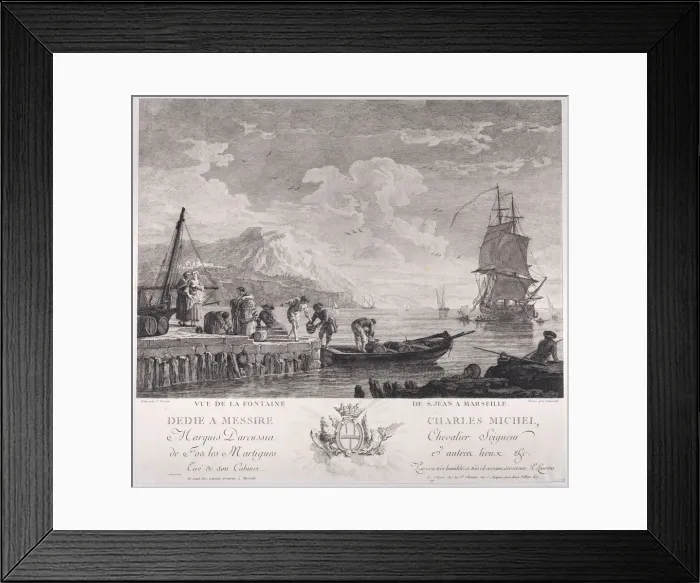 Framed Print : View of the Fountain of St. John in Marseille, ca. 1750-1800. Creator: Pierre Francois Laurent Framed Print : View of the Fountain of St. John in Marseille, ca. 1750-1800. Creator: Pierre Francois Laurent