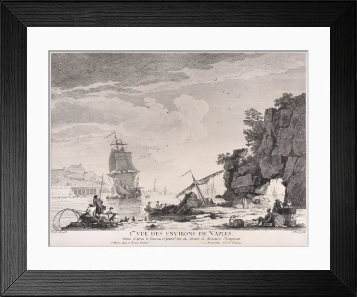 Framed Print : First View of the Surroundings of Naples, ca. 1776. Creator: Pierre Francois Basan Framed Print : First View of the Surroundings of Naples, ca. 1776. Creator: Pierre Francois Basan