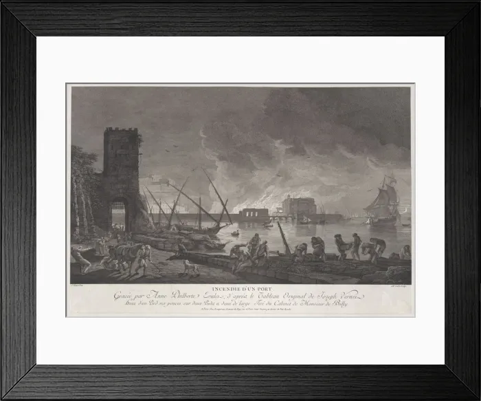Framed Print : Burning of a Port, ca. 1760-80. Creator: Anne Philiberte Coulet Framed Print : Burning of a Port, ca. 1760-80. Creator: Anne Philiberte Coulet