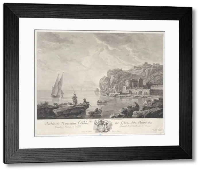 Framed Print : First View of Marseille, 1776. Creator: Jacques Aliamet Framed Print : First View of Marseille, 1776. Creator: Jacques Aliamet