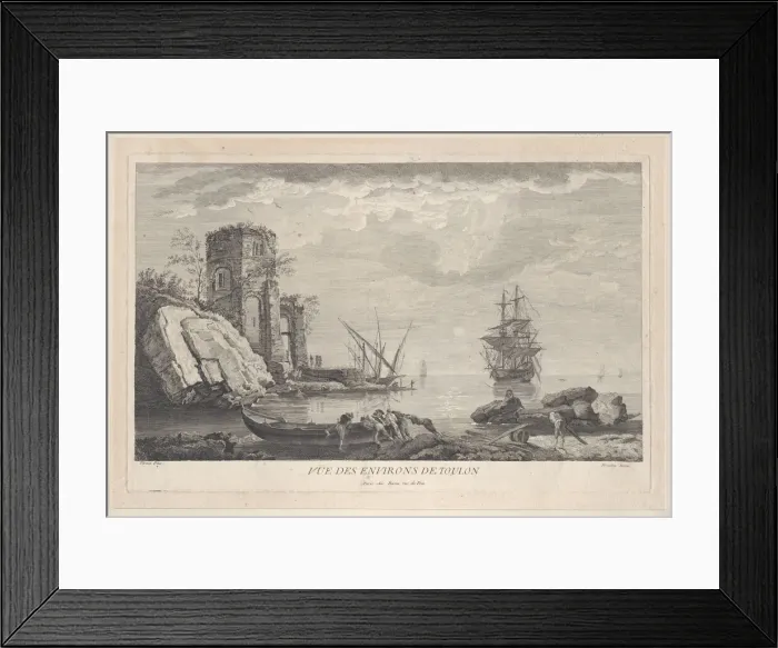 Framed Print : View of the Surroundings of Toulon, ca. 1750-1800. Creator: Jean Francois Feradiny Framed Print : View of the Surroundings of Toulon, ca. 1750-1800. Creator: Jean Francois Feradiny