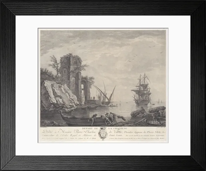 Framed Print : Departure of the Ship, ca. 1770. Creator: Anne Philiberte Coulet Framed Print : Departure of the Ship, ca. 1770. Creator: Anne Philiberte Coulet