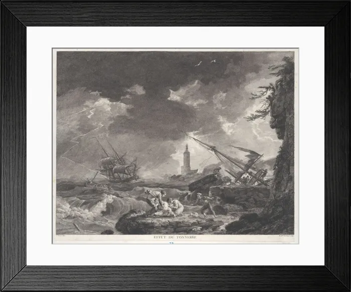 Framed Print : Effect of Thunder, ca. 1755-85. Creator: Bertaud Framed Print : Effect of Thunder, ca. 1755-85. Creator: Bertaud