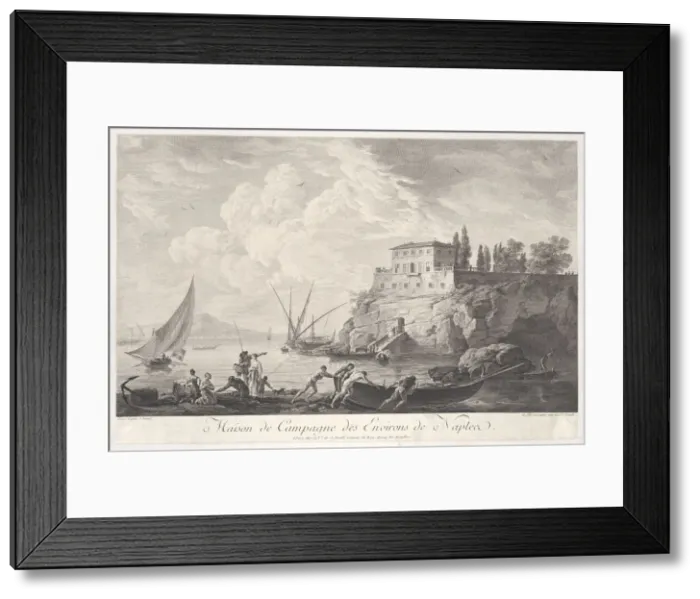 Framed Print : House in the Country Surrounding Naples, ca. 1720-60. Creator: Jean Daullé Framed Print : House in the Country Surrounding Naples, ca. 1720-60. Creator: Jean Daullé